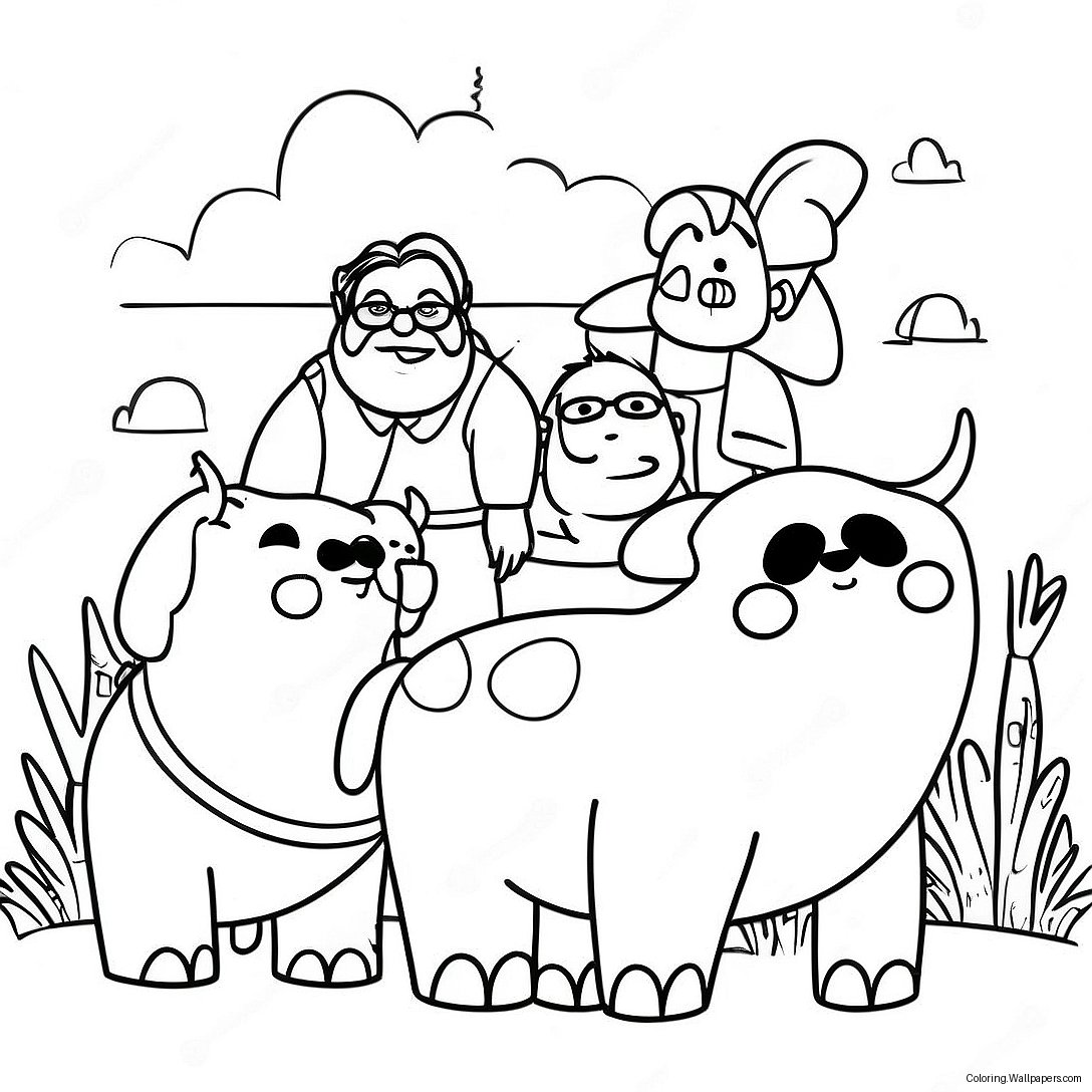 Appa With Friends Coloring Page 35506