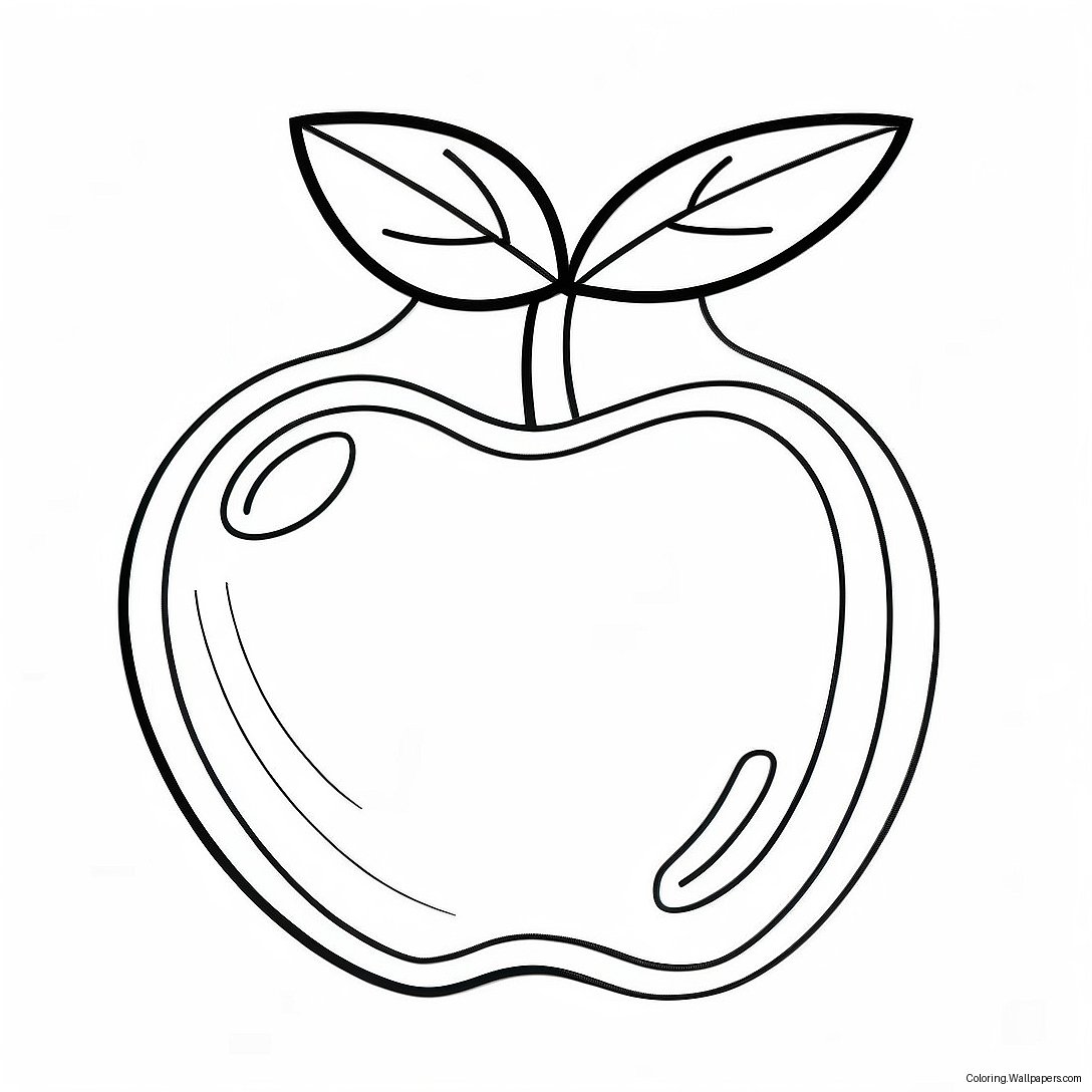 Página Para Colorear De Contorno De Manzana 36513