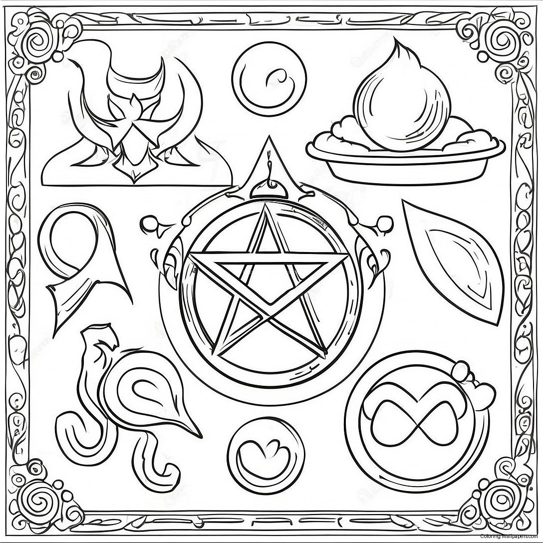 Arcane Magic Symbols Coloring Page 42529