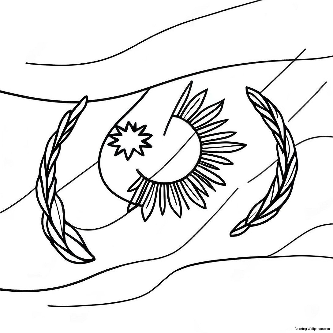 Argentinische Flagge Ausmalbild 15923