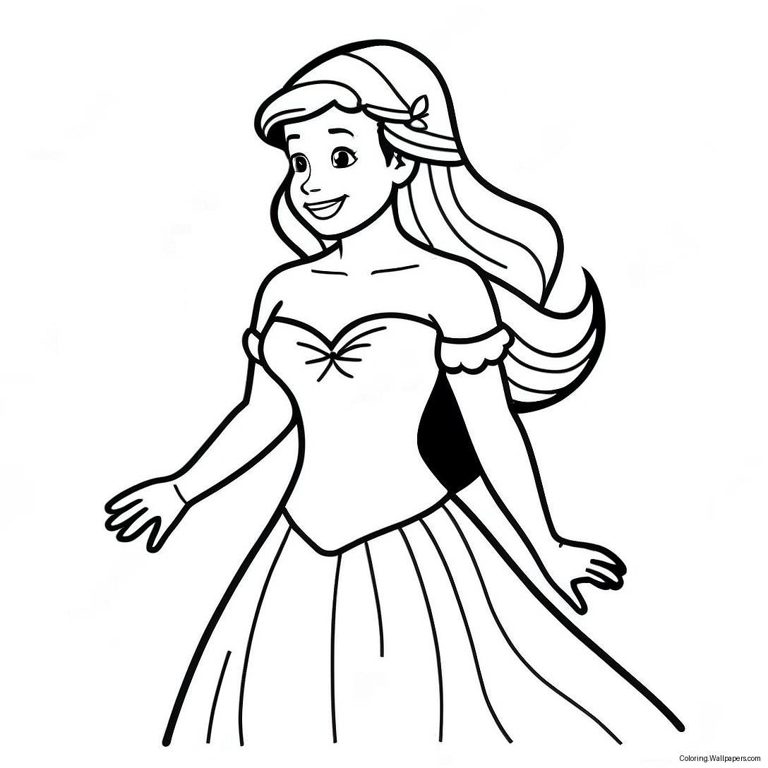 Ariel Dress Coloring Page 44848