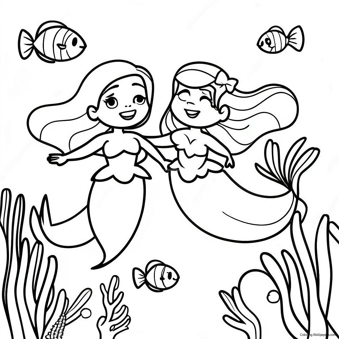 Ariel Sisters Underwater Adventure Coloring Page 18310