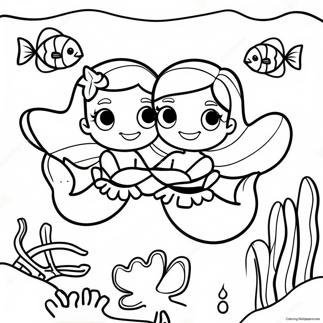 Ariel Sisters Underwater Adventure Coloring Page 18312