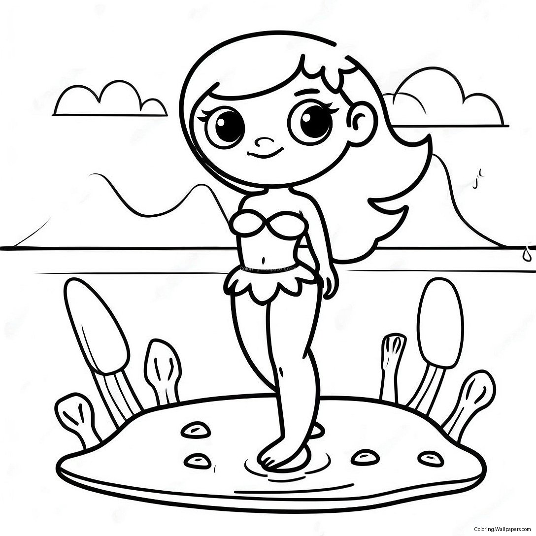 Ariel With Legs Exploring The Shore Coloring Page 43585