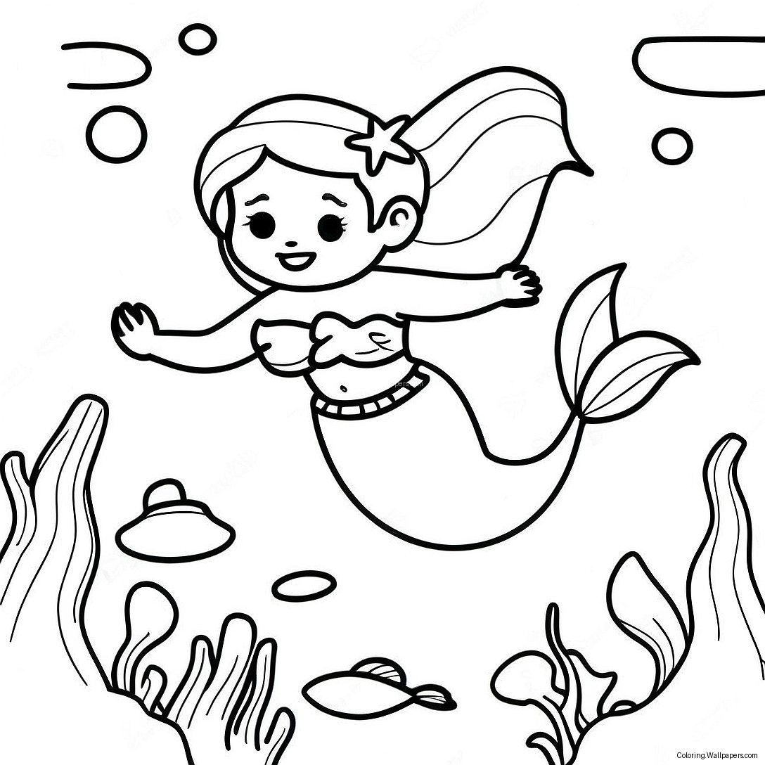 Ariel Avec Des Jambes Dans L'aventure Sous-Marine À Colorier 43582