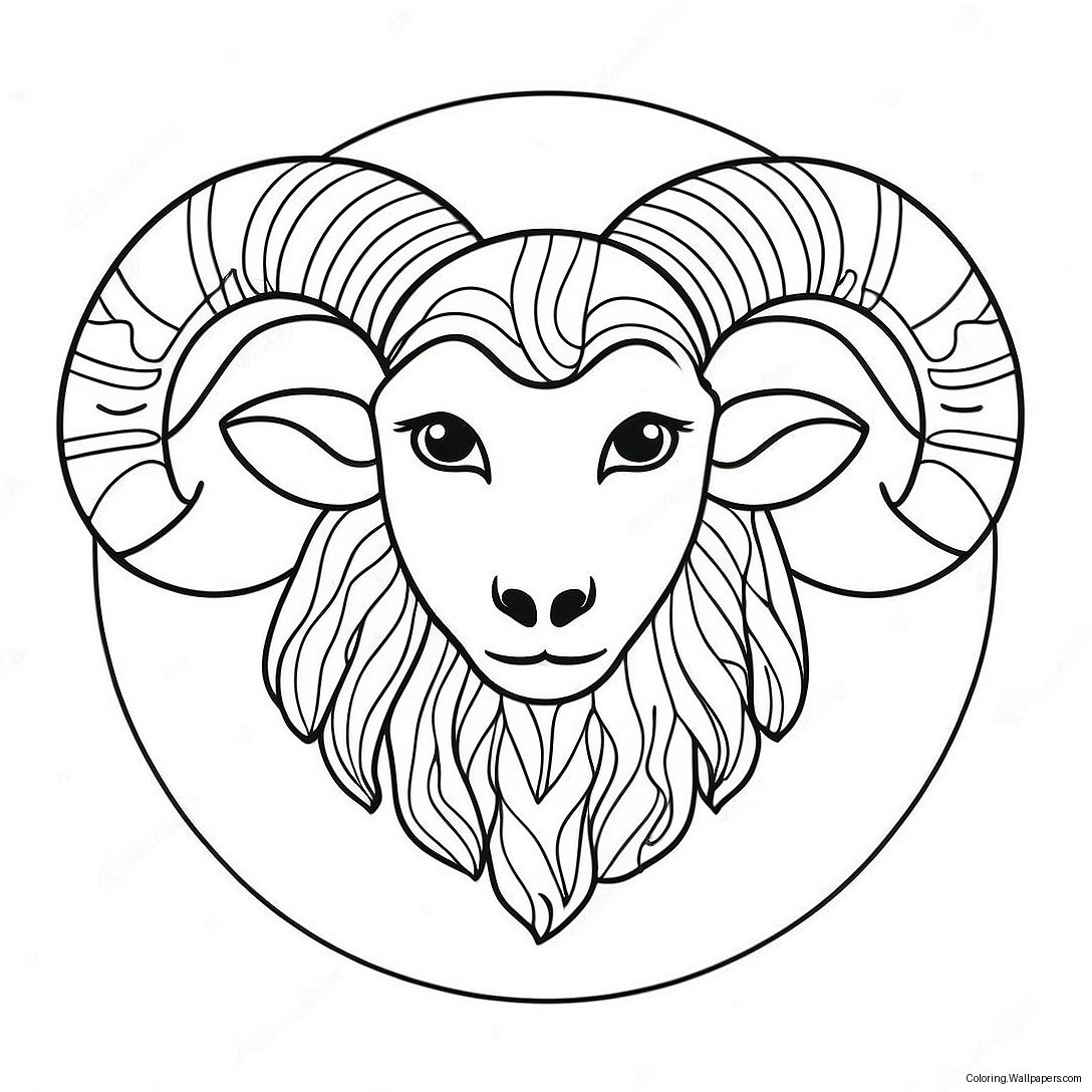 Aries Zodiac Sign Coloring Page 21190