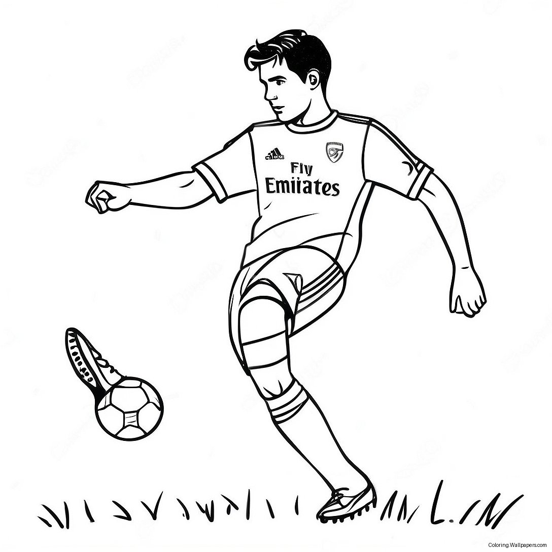 Arsenal Spieler, Der Den Ball Tritt Ausmalbild 34060