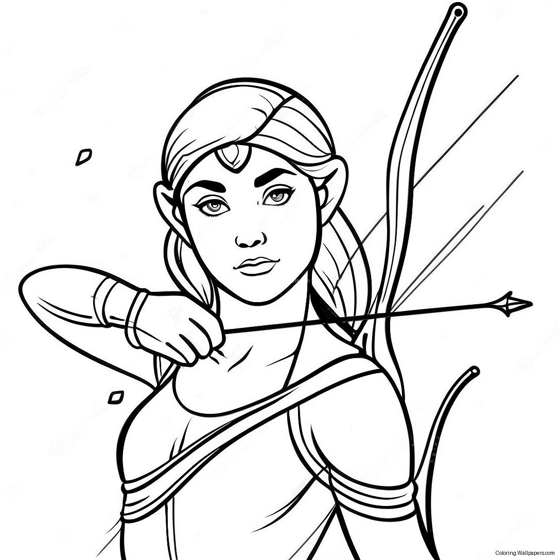 Artemis With Bow And Arrow Coloring Page 45985