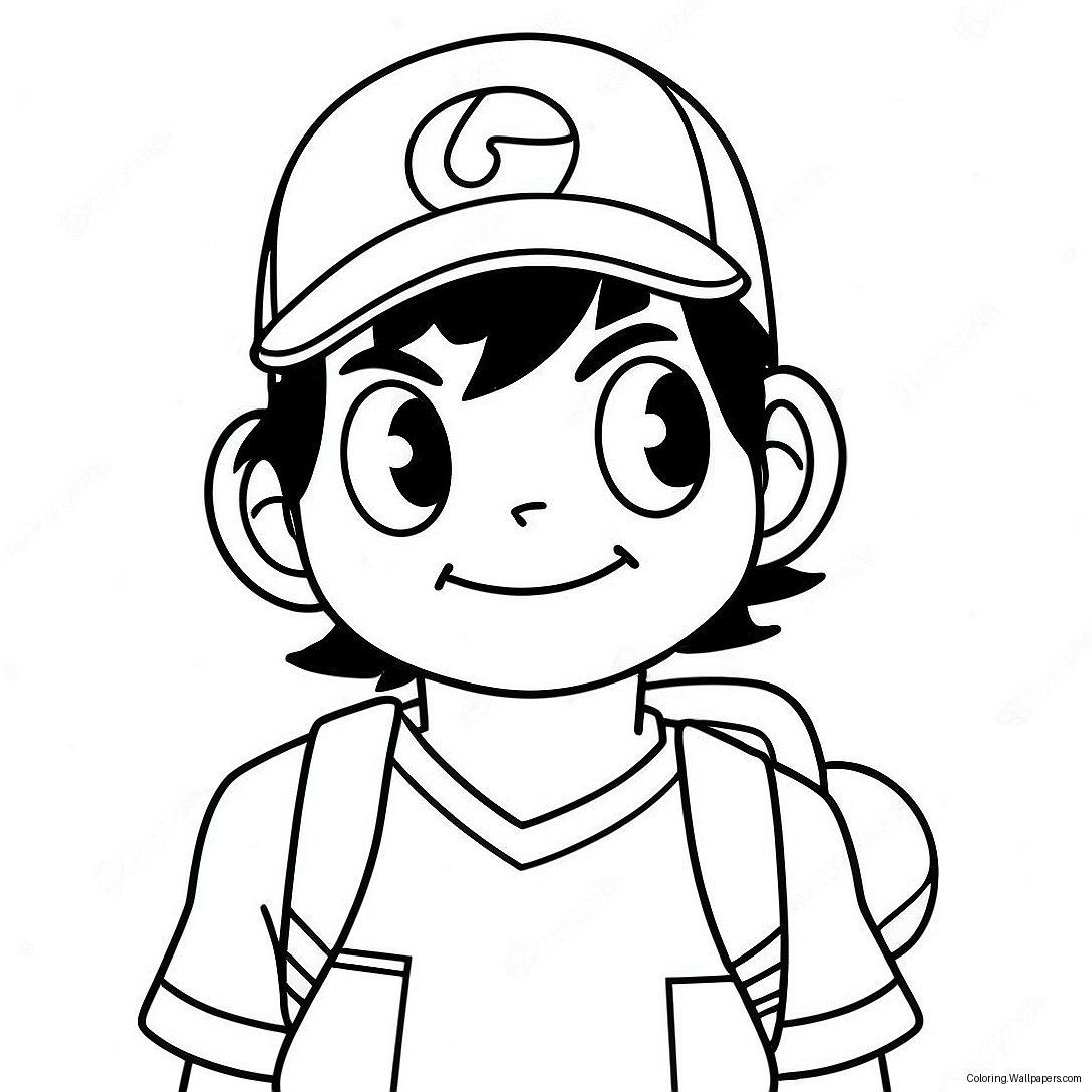 ระบายสี Ash Ketchum จากโปเกมอน 9879