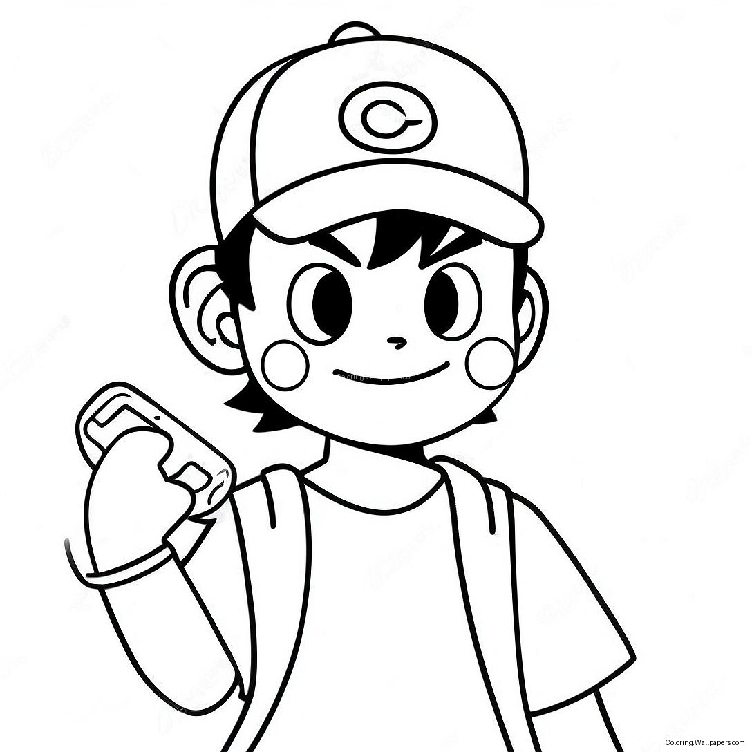 Ash Ketchum Mit Pikachu Ausmalbild 9901