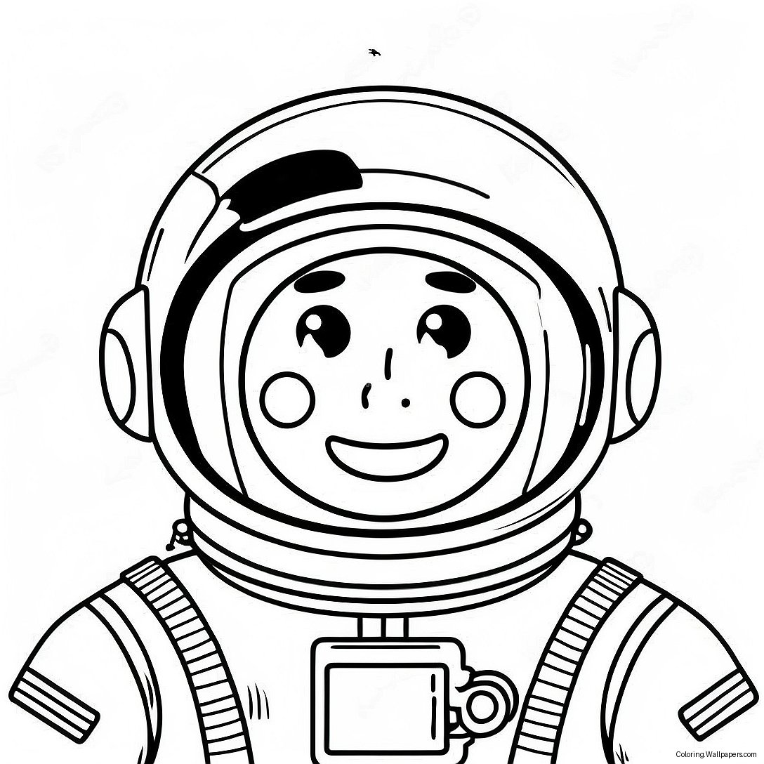 Uzayda Astronot Boyama Sayfası 58994