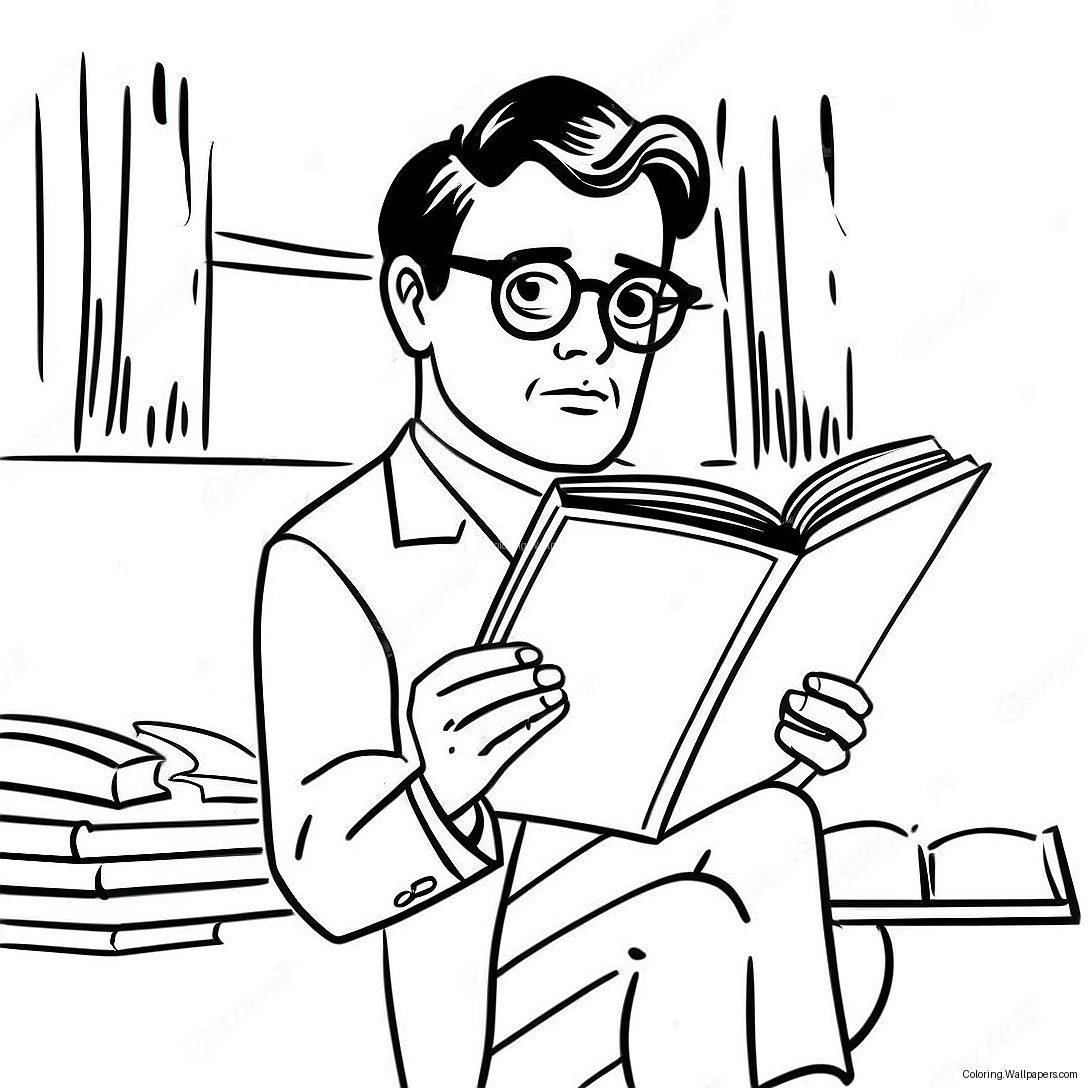 Atticus Finch Reading A Book Coloring Page 44991