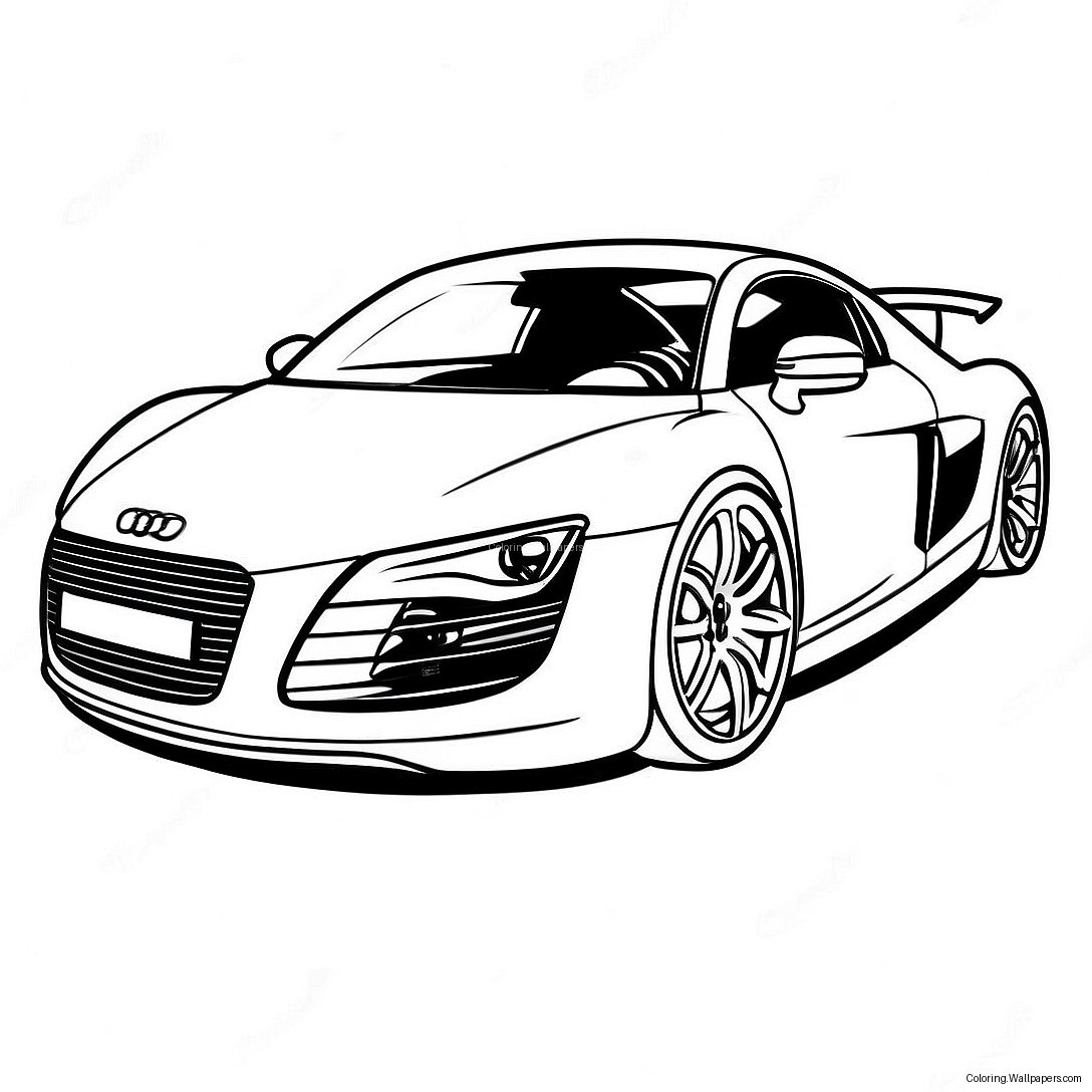 Pagina Da Colorare Audi R8 Racing In Pista 37021