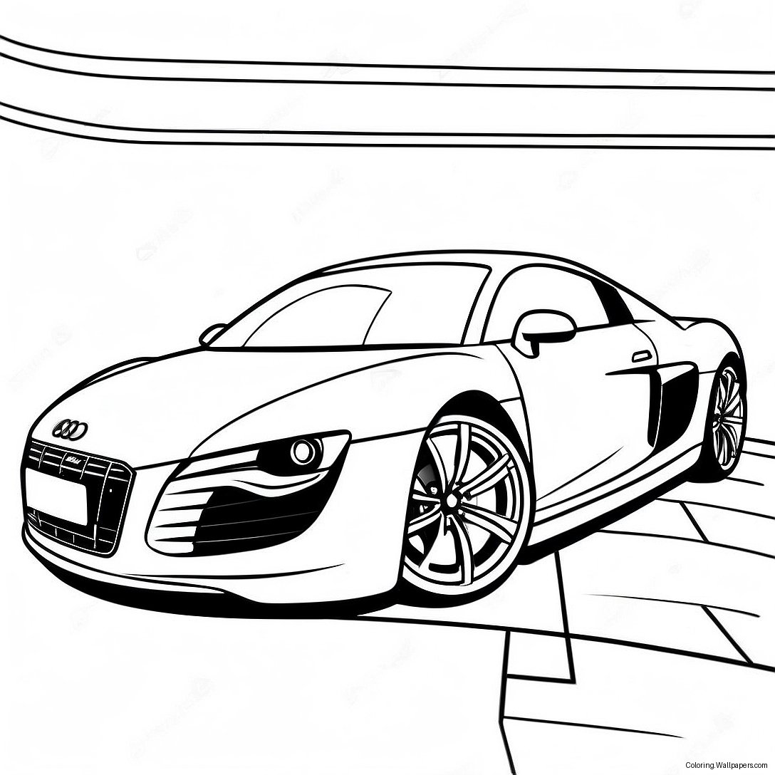 Audi R8 Sports Car Coloring Page 37028