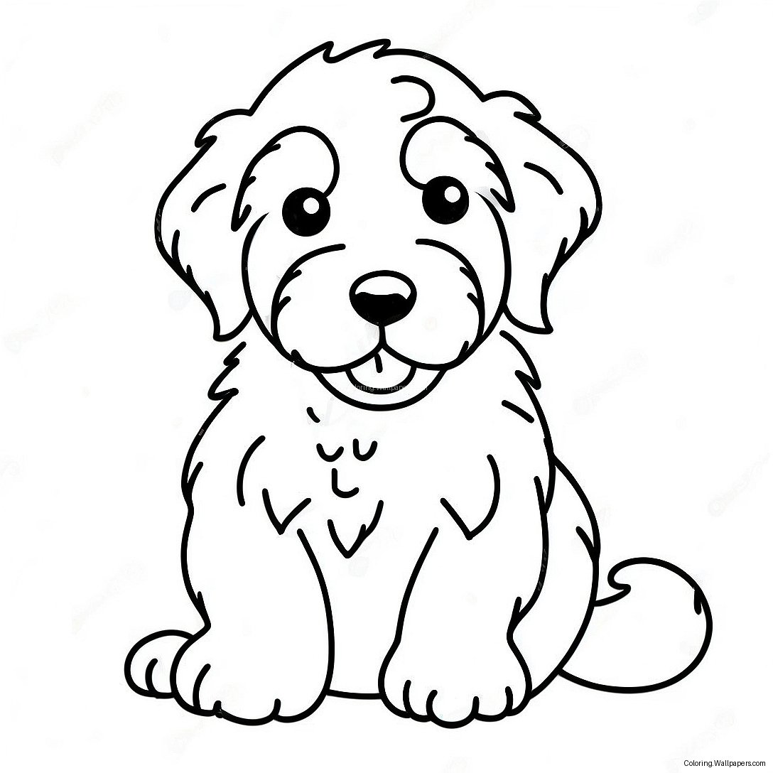 Aussiedoodle Puppy Coloring Page 43371