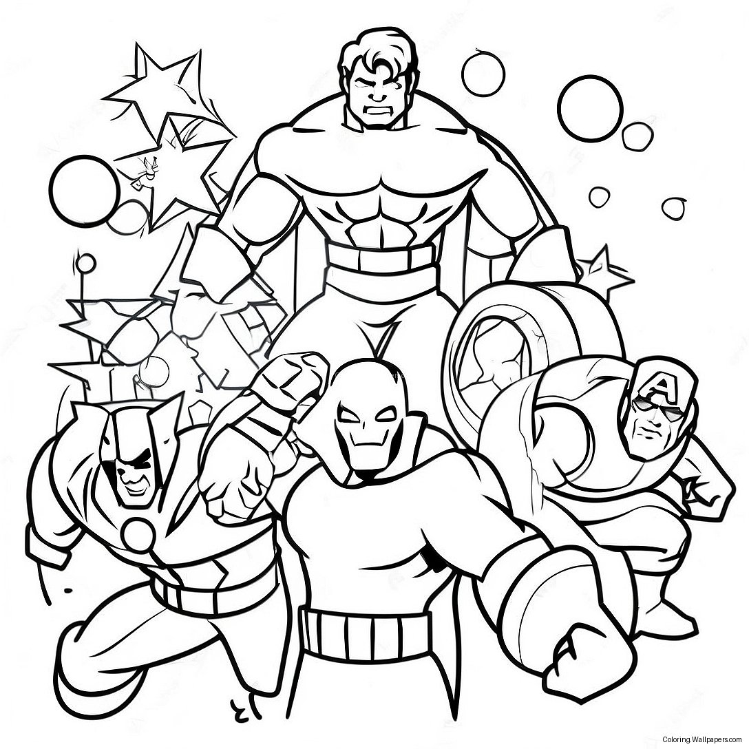 Avengers Christmas Coloring Page 23612