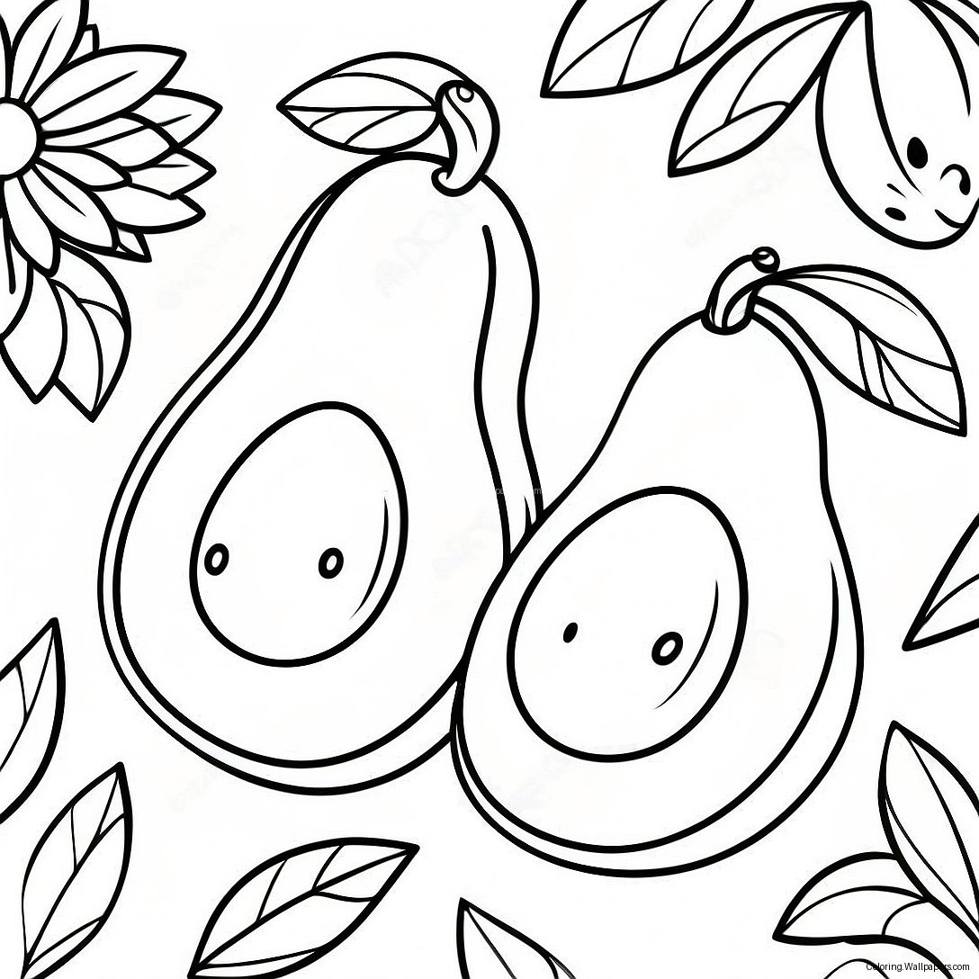 Avocado Coloring Page 4431