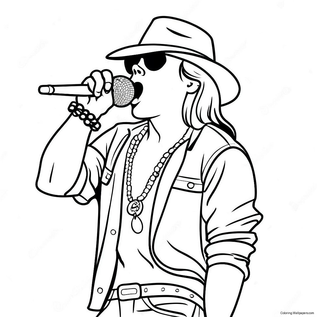 Axl Rose Singing On Stage Coloring Page 26043