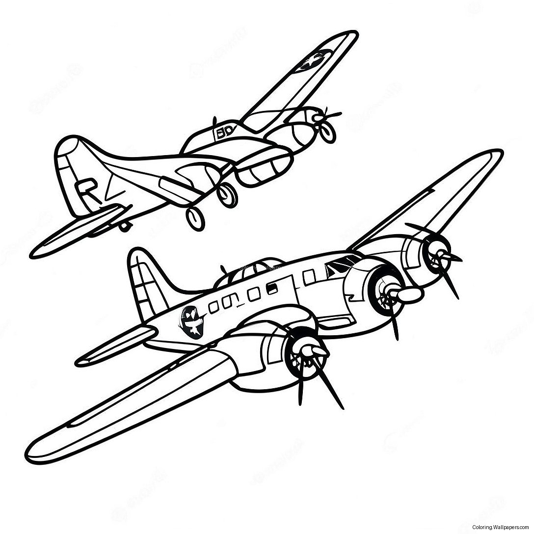 B-17 Bomber Coloring Page 58517