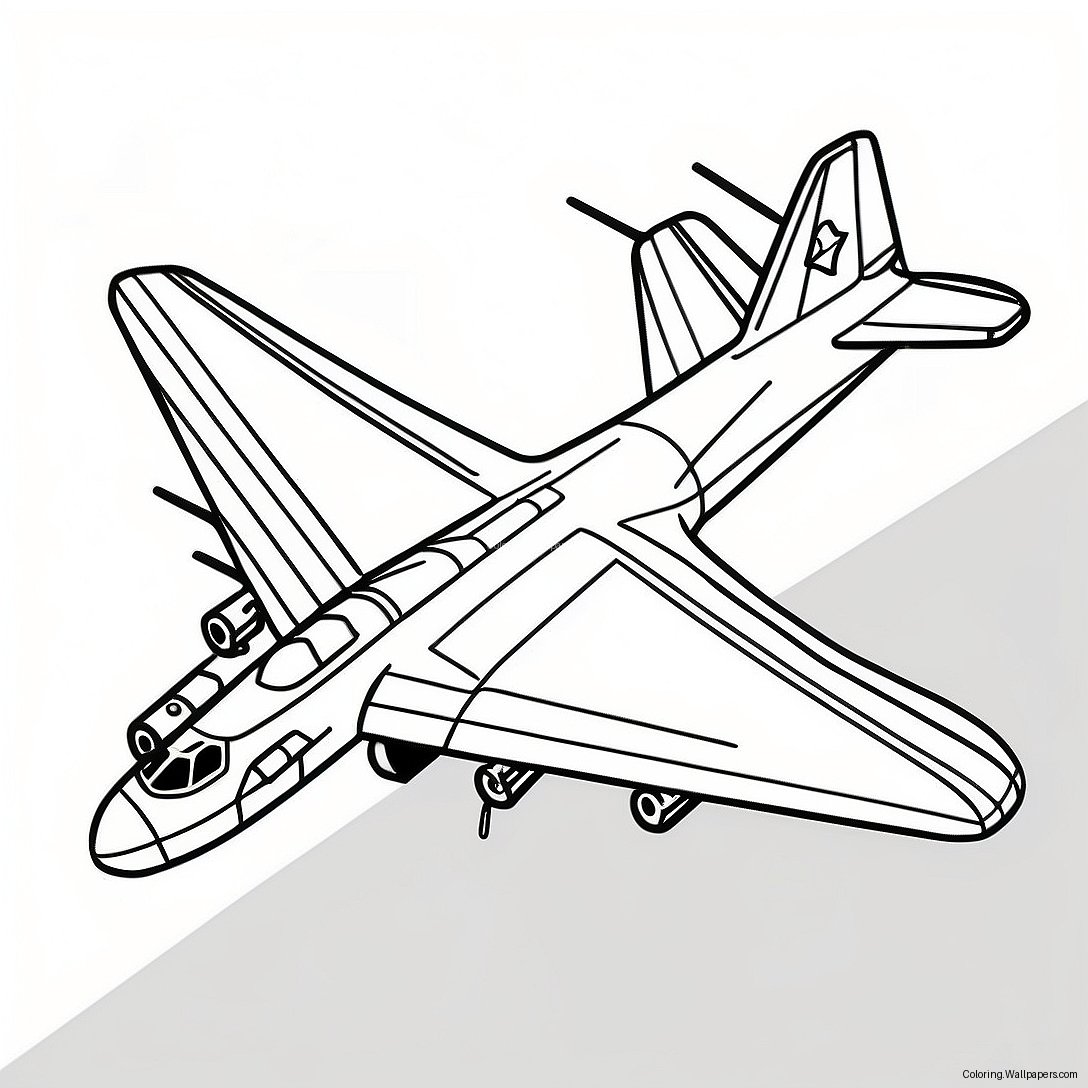 B2 Bomber Flying High Coloring Page 49016