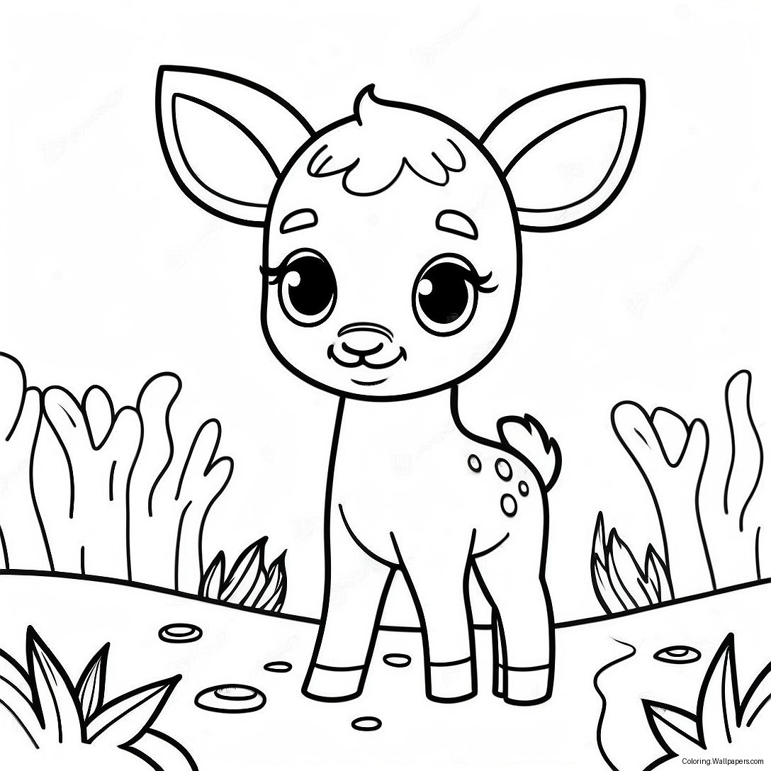 Baby Deer Coloring Page 23374