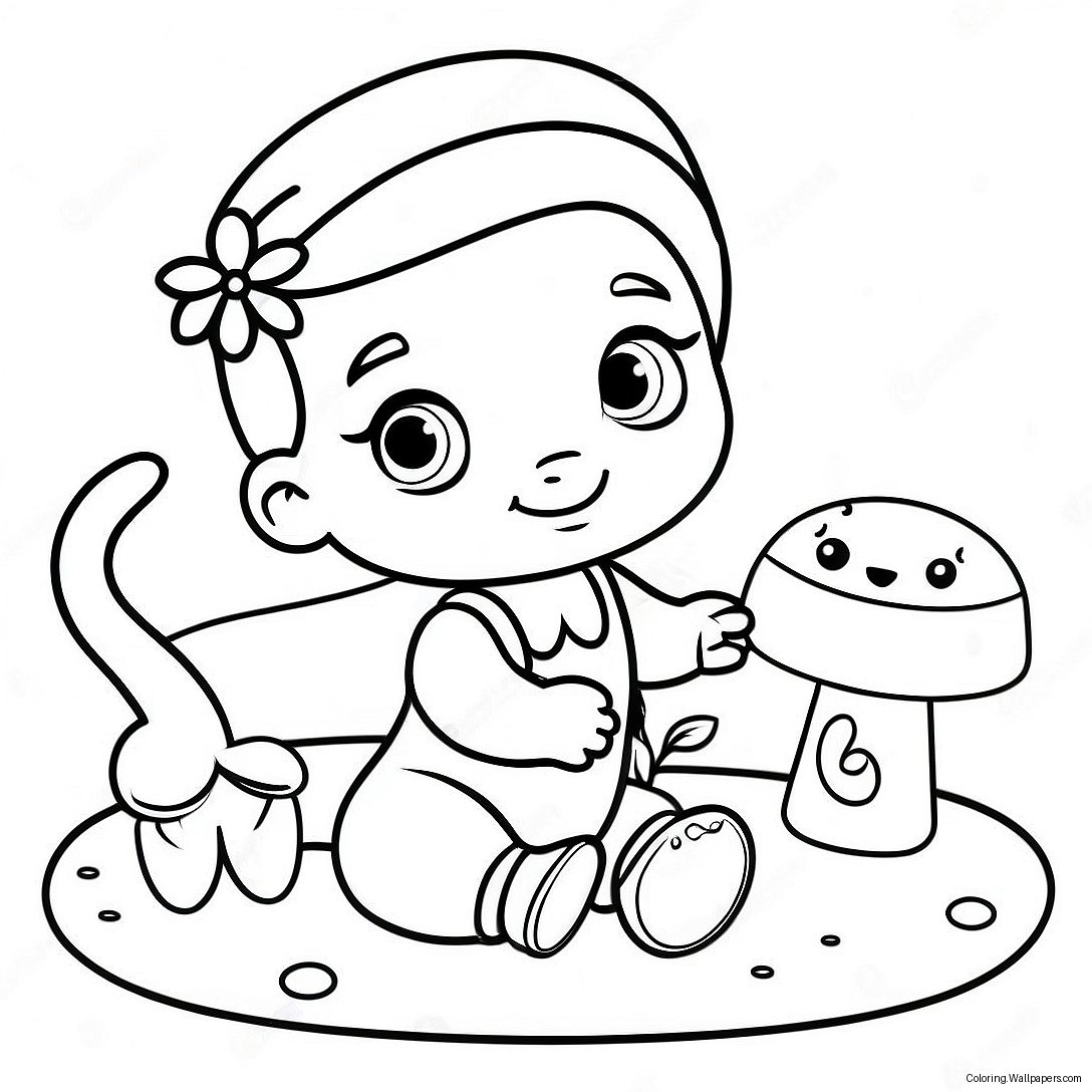 Baby Jasmine Playing With Toys Coloring Page 30292