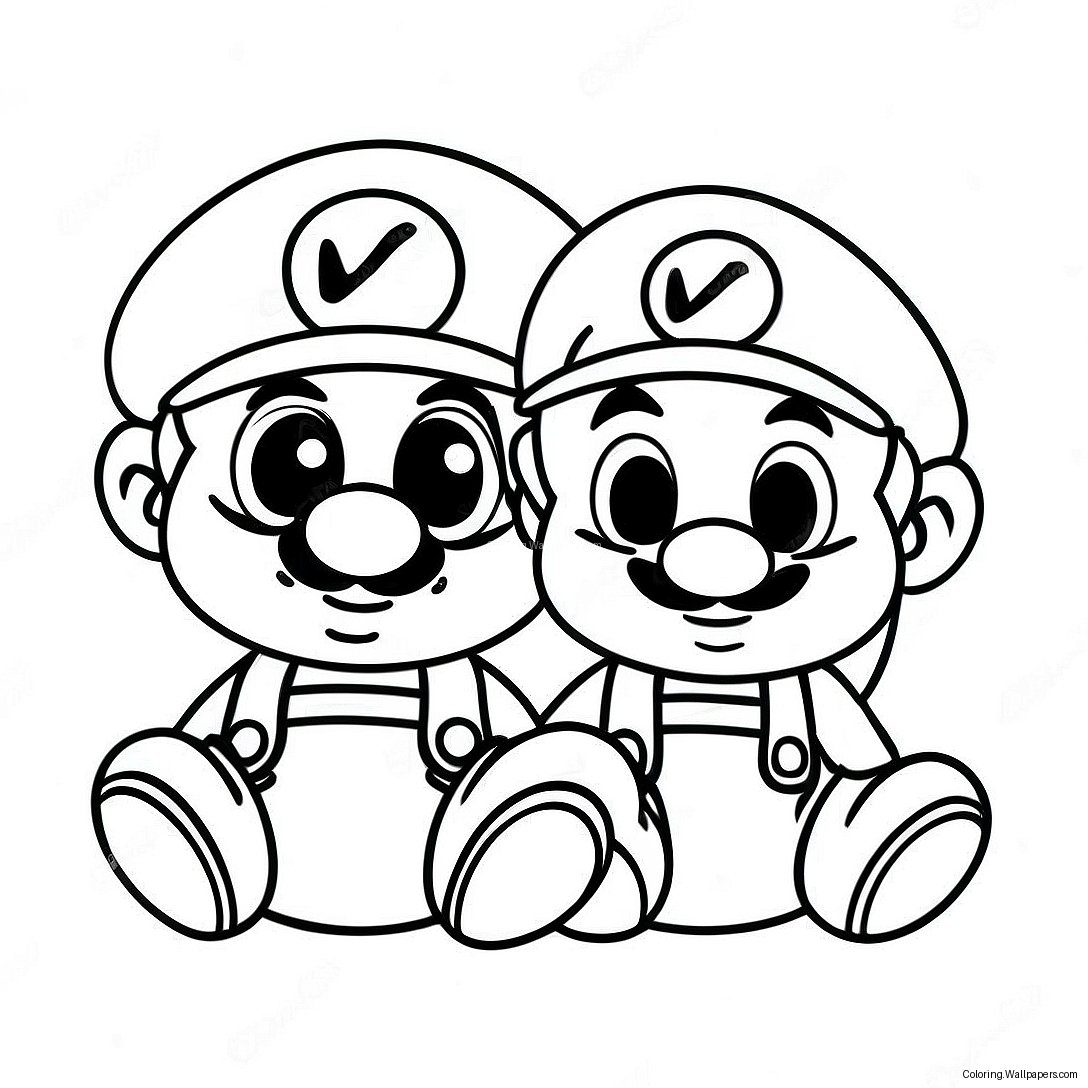 Page À Colorier De Bébé Mario Et Luigi 50941