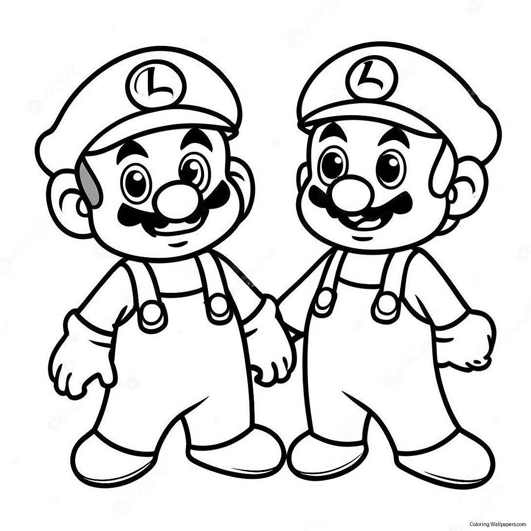 Baby Mario Och Luigi Målarbild 50944