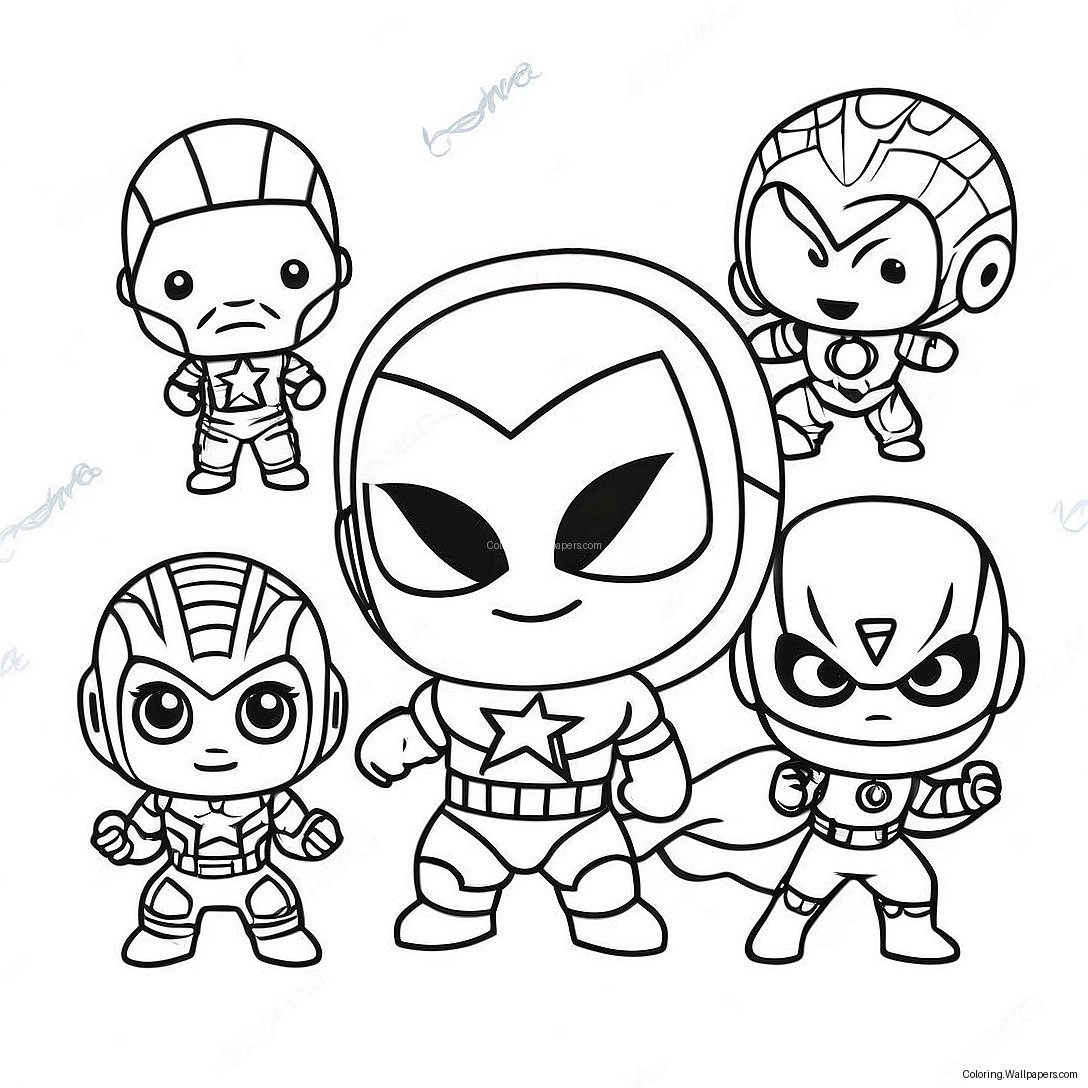 Página Para Colorir Dos Adoráveis Chibis Vingadores Baby Marvel 29070