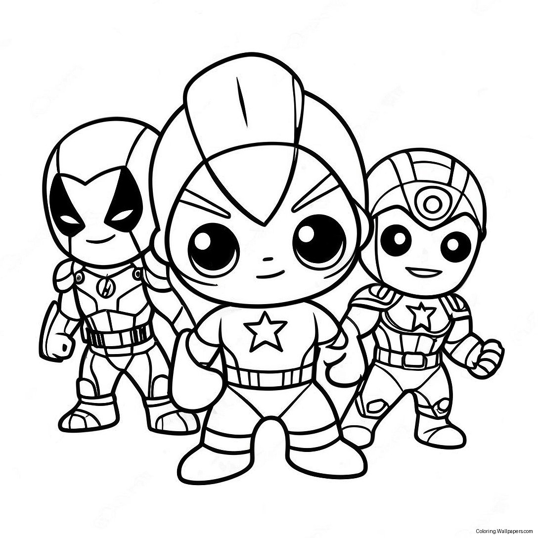 Baby Marvel Cute Chibi Avengers Coloring Page 29071