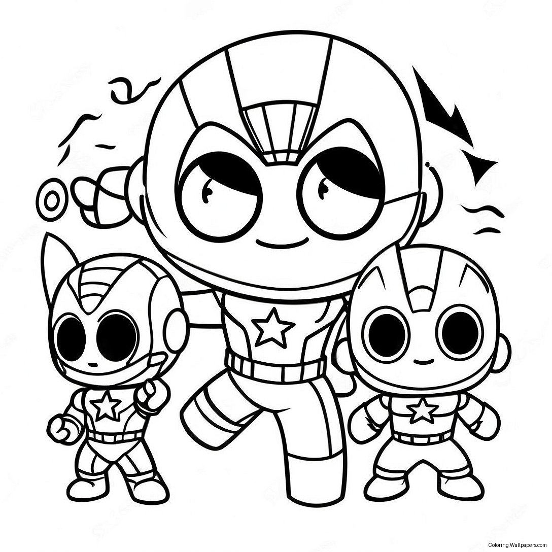 Página Para Colorir Dos Adoráveis Chibis Vingadores Baby Marvel 29072