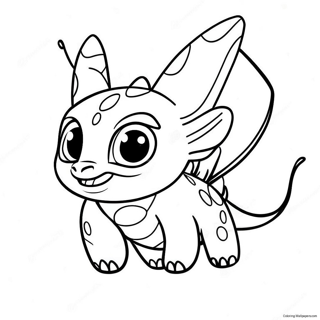 Baby Toothless Flying Coloring Page 37109