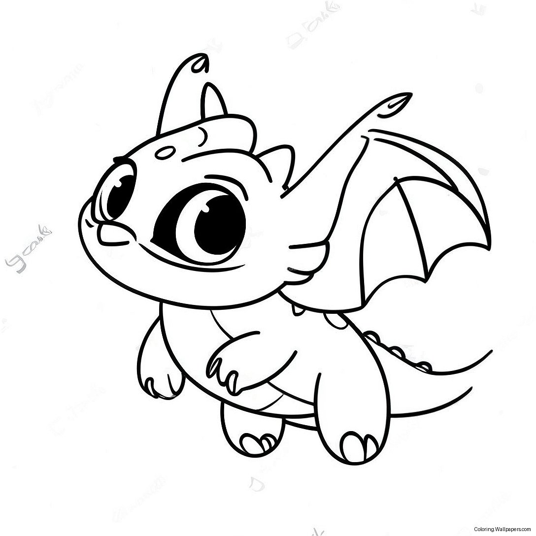 Baby Toothless Flying Coloring Page 37110