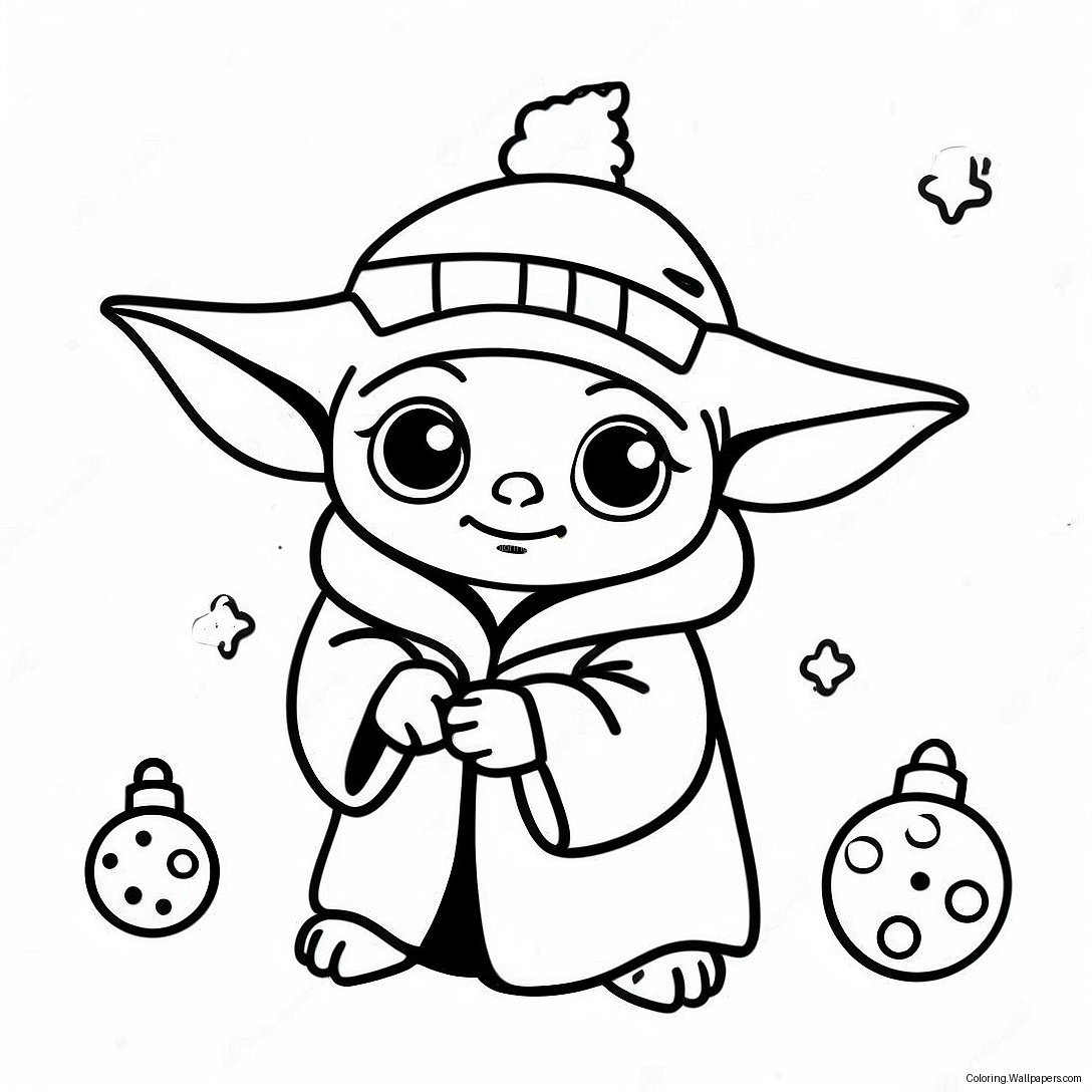 Baby Yoda Joulukuusi Värityskuva 23683