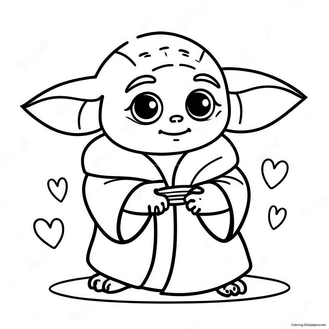 Baby Yoda Valentine Coloring Page 49295