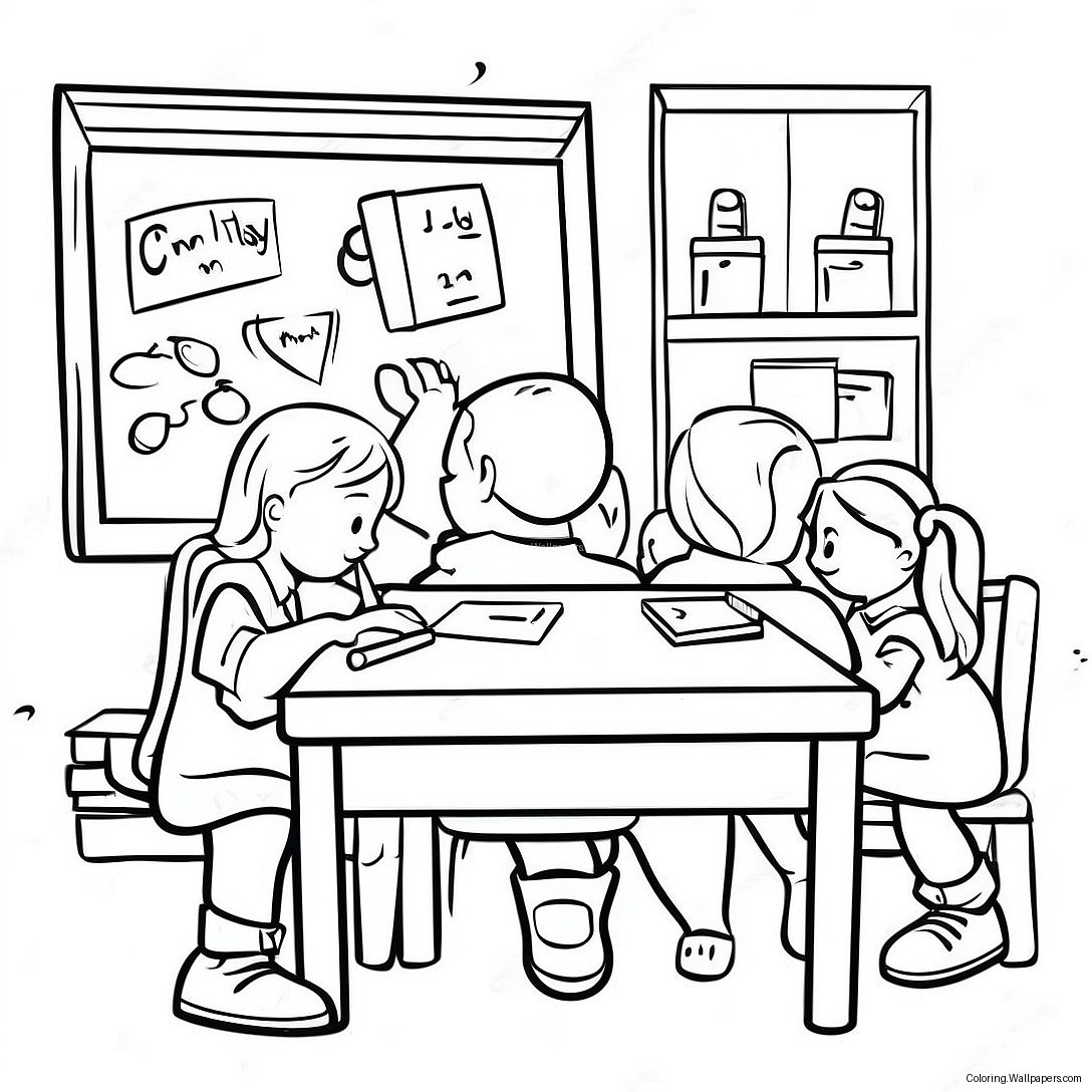 Back To School 2nd Grade Classroom Coloring Page 34467