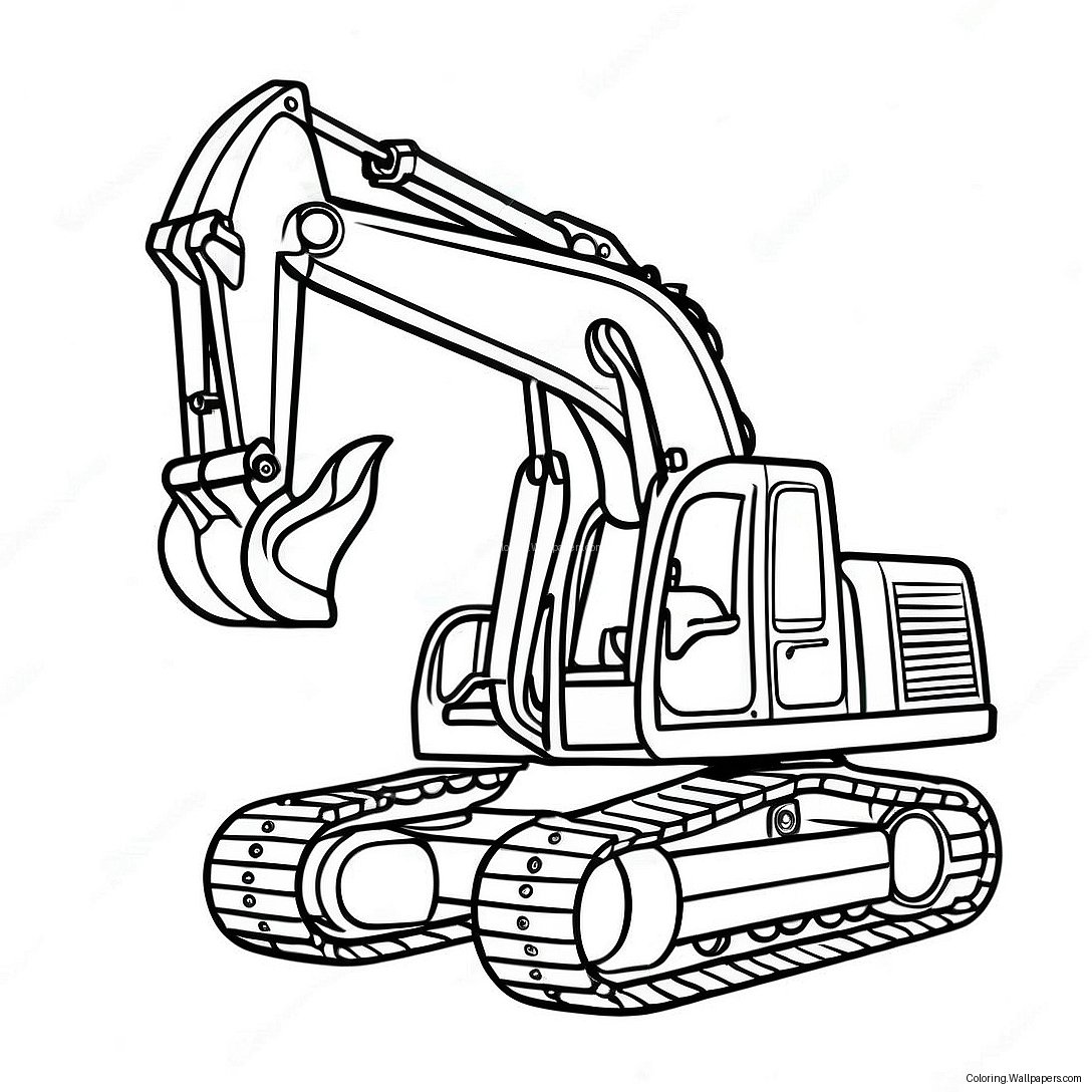 Vehicul De Construcție Cu Excavator Pagină De Colorat 43632