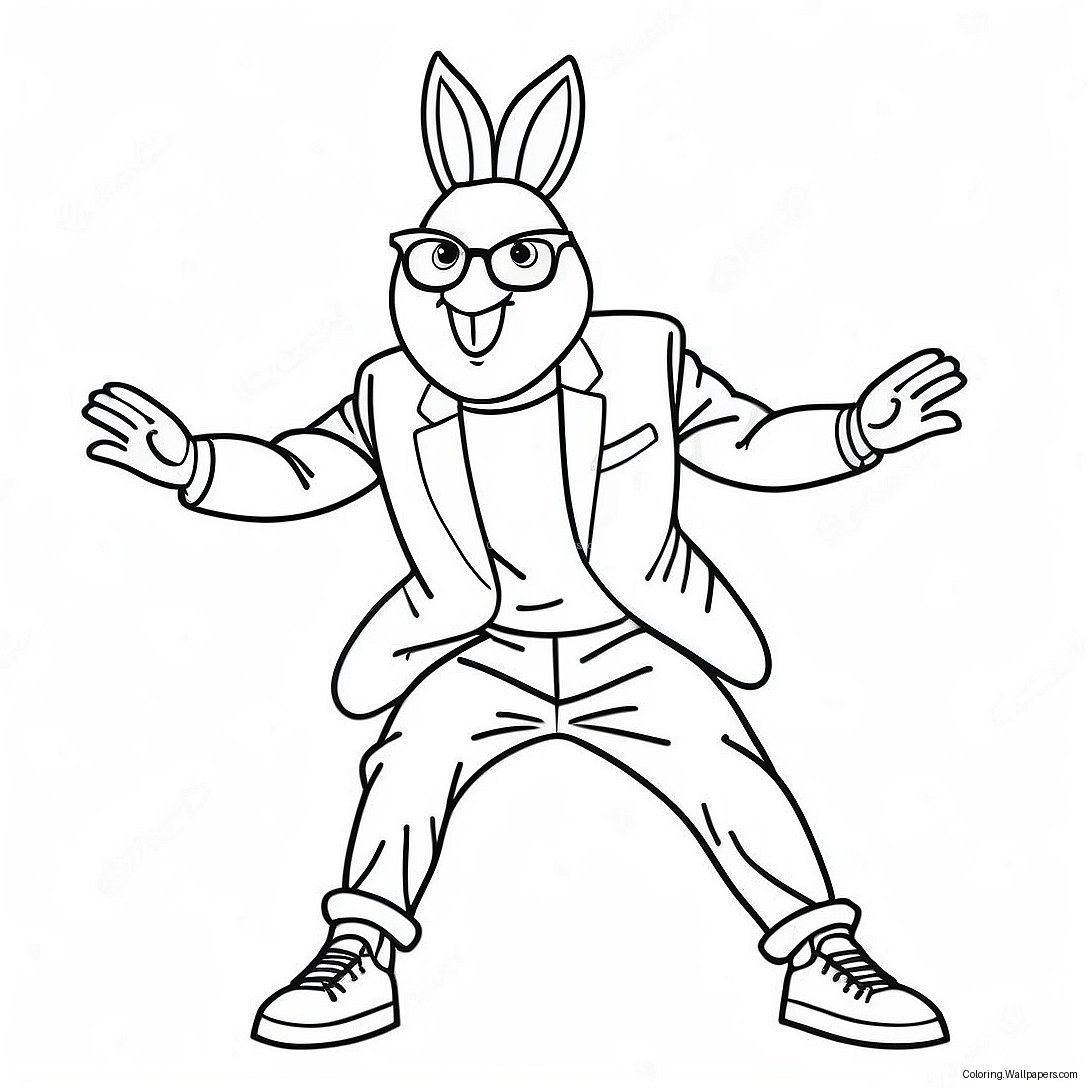 Bad Bunny Opptrer På Scene Fargeleggingsark 4465