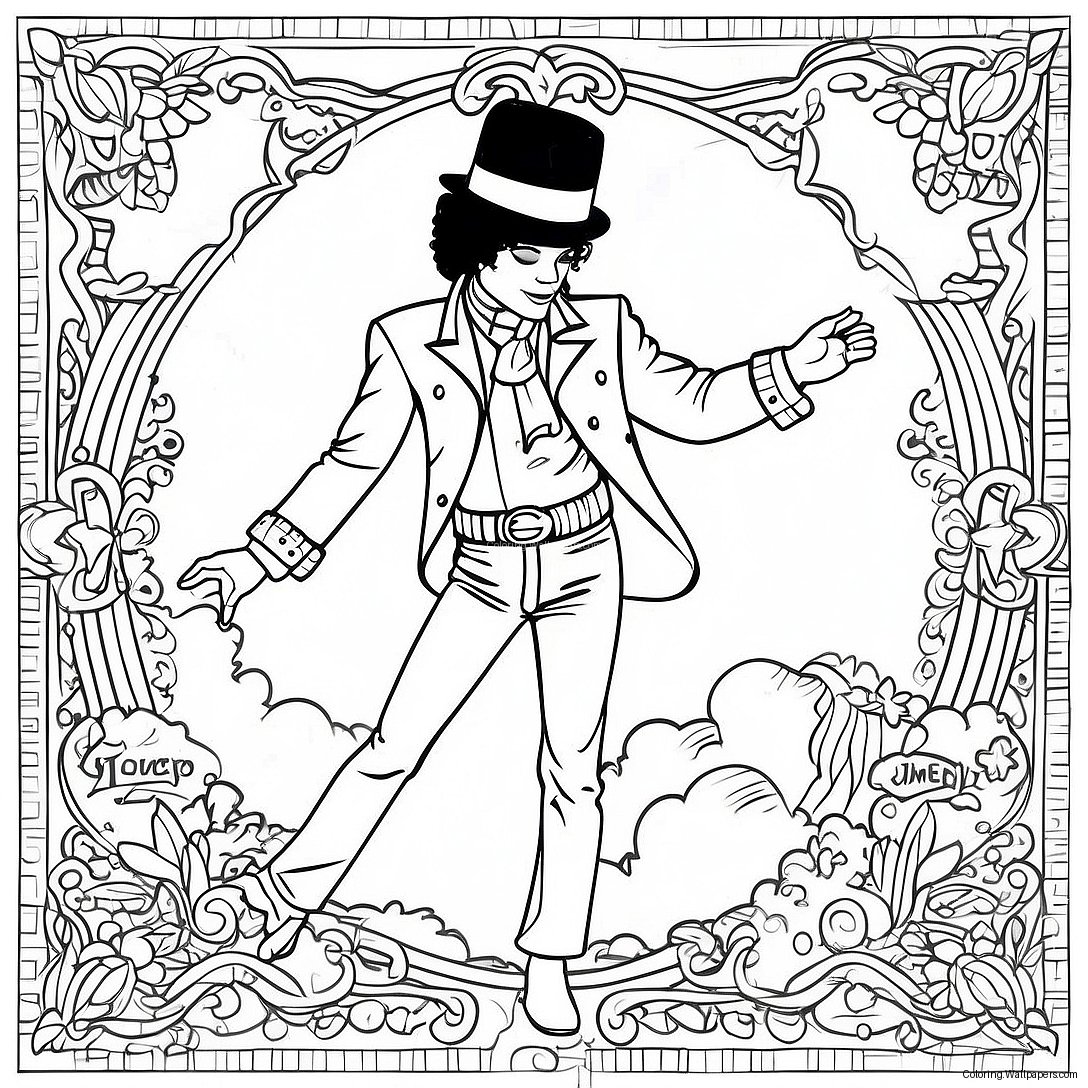 Página Para Colorir Da Capa Do Álbum Do Michael Jackson Malvado 32413