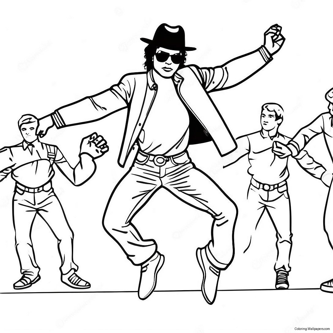 Bad Michael Jackson Dancing Coloring Page 32423