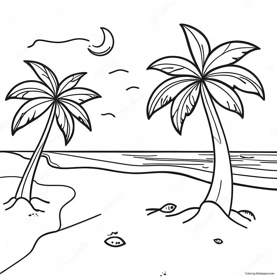 Bahamas Beach Scene Coloring Page 54165