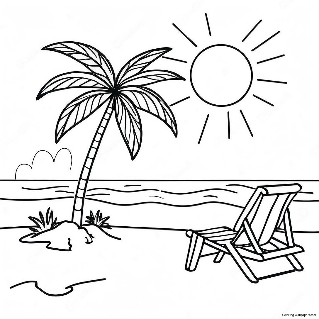 Bahamas Beach Scene Coloring Page 54168