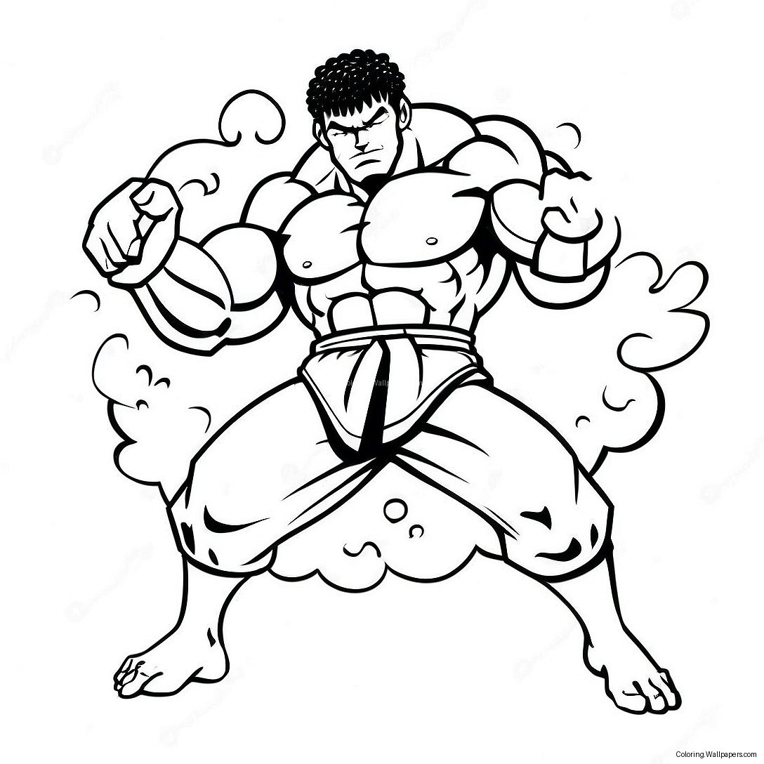 Baki The Grappler Action Scene Coloring Page 10081