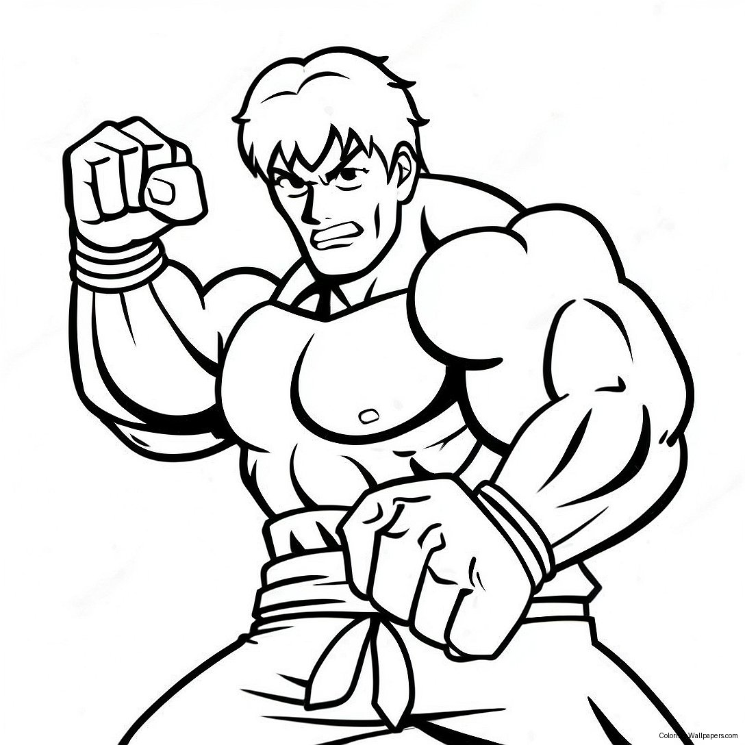 Baki The Grappler Action Scene Coloring Page 10083