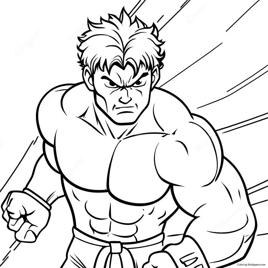 Baki The Grappler Action Scene Coloring Page 10084