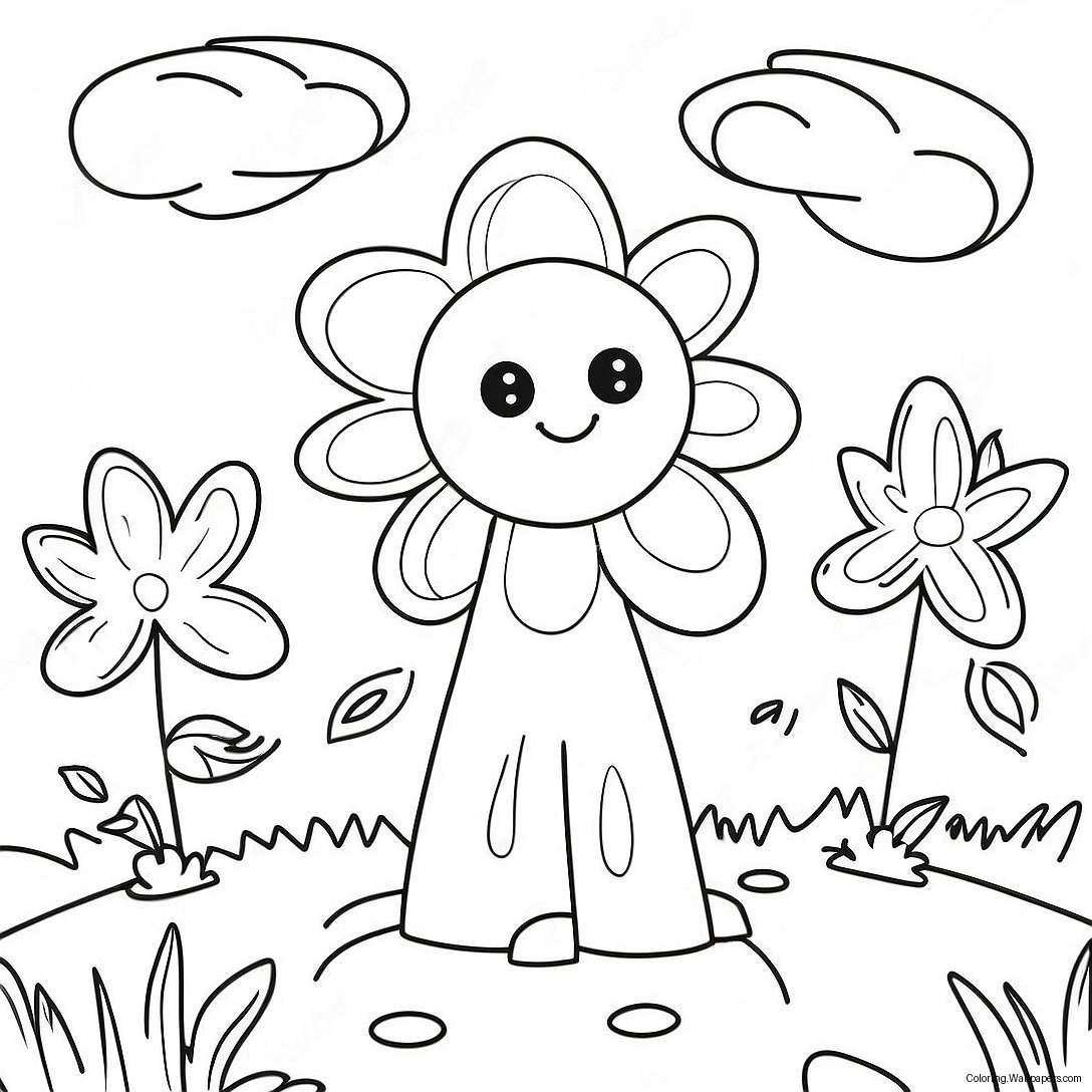 Bam Bam's Colorful Flower Garden Coloring Page 55482