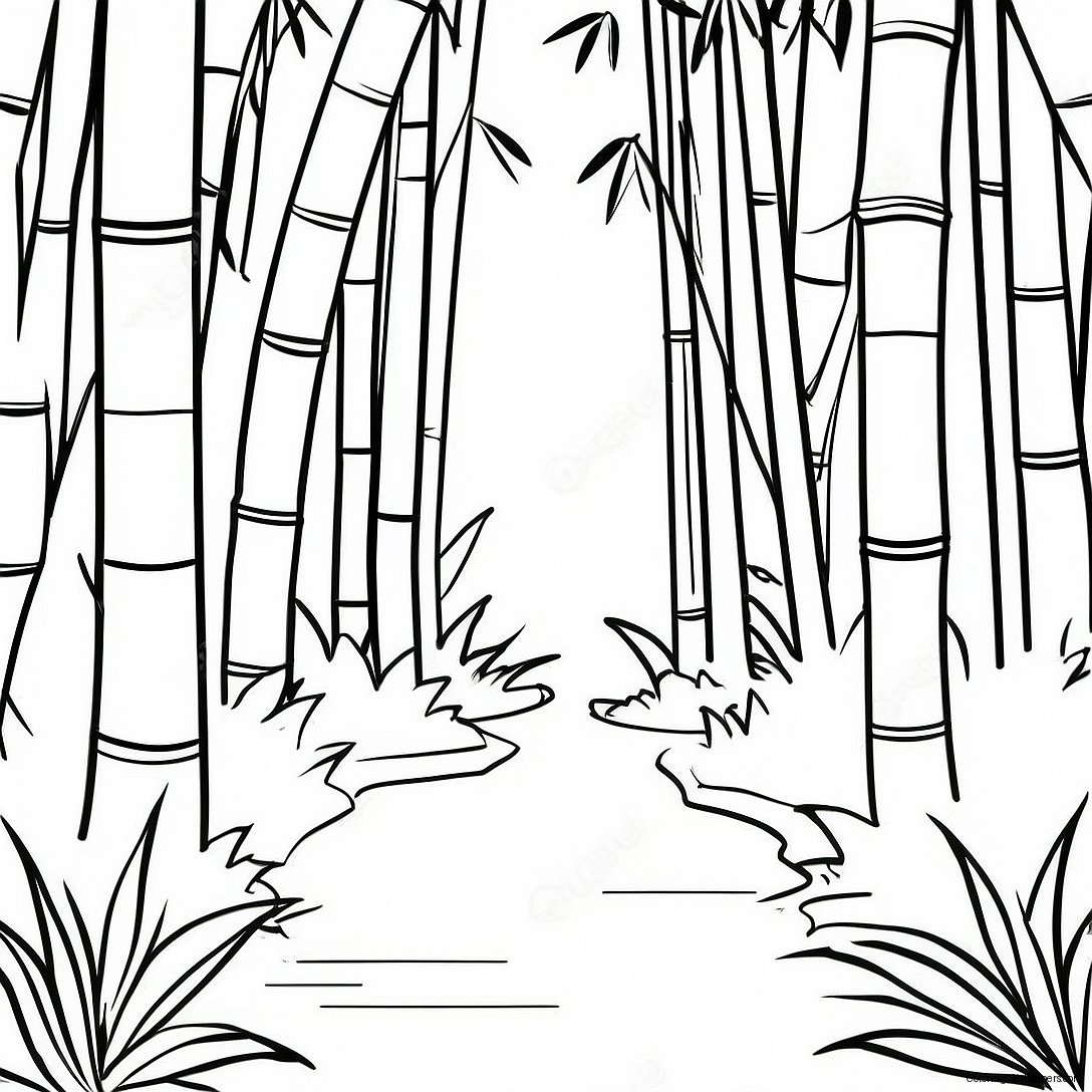 Bamboo Forest Coloring Page 35054