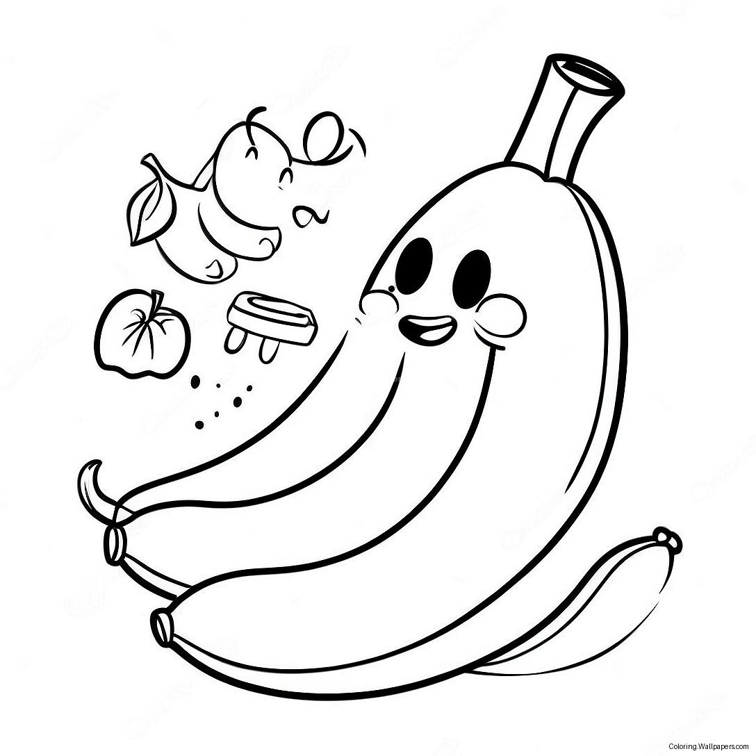 Banana Eats Coloring Page 20794