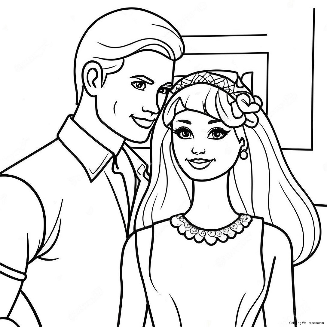 Barbie And Ken Coloring Page 7154