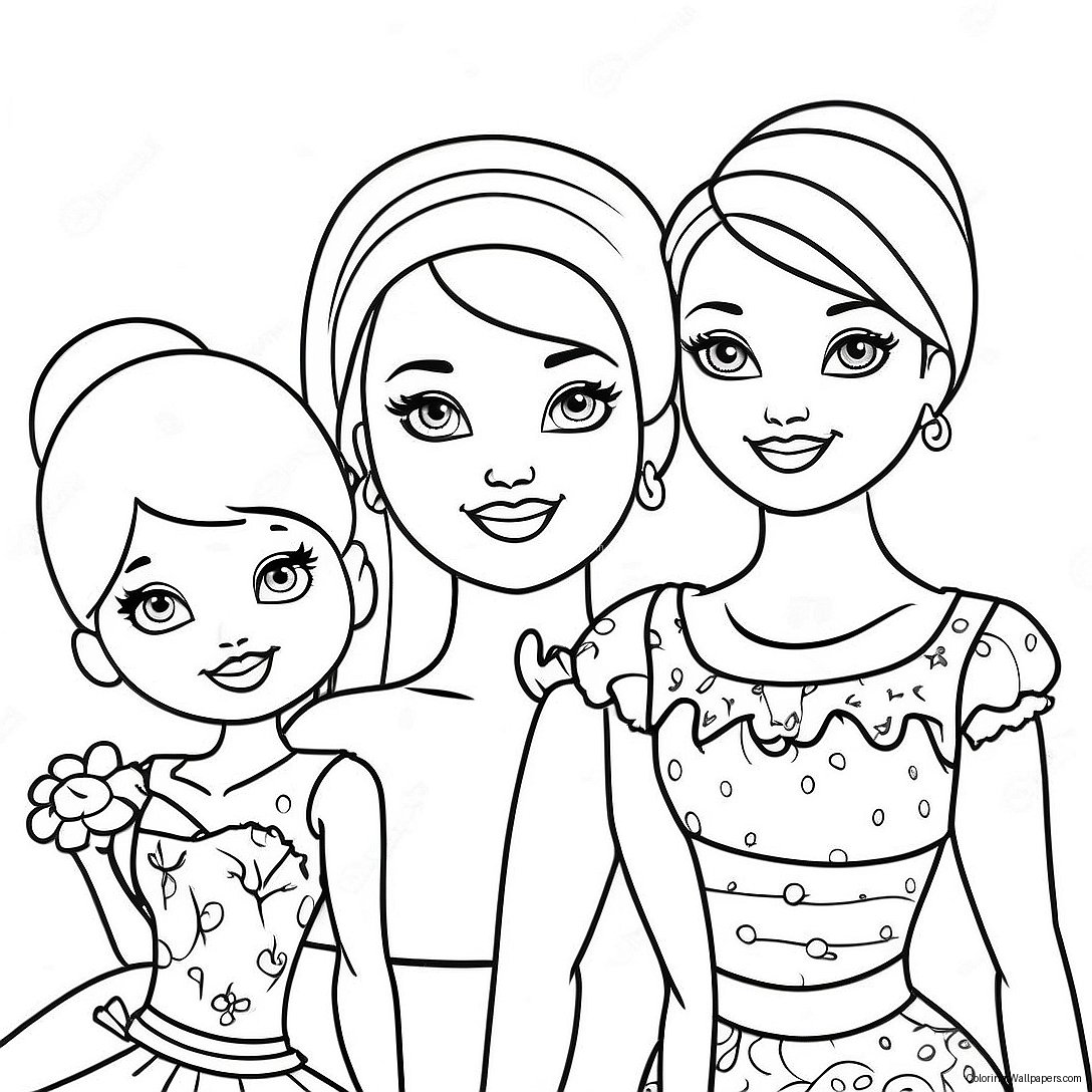 Barbie And Sisters Coloring Page 50686